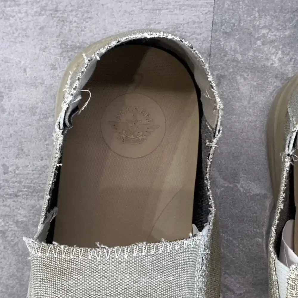 DOCKERS Men's Sand Canvas Ron Comfort Casual Slip-On Loafers SZ 9.5